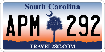 SC license plate APM292