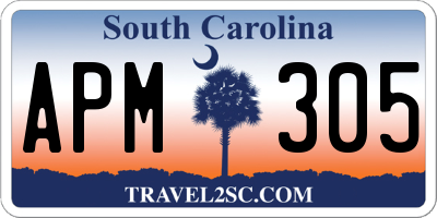 SC license plate APM305
