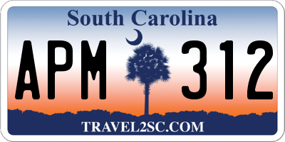 SC license plate APM312