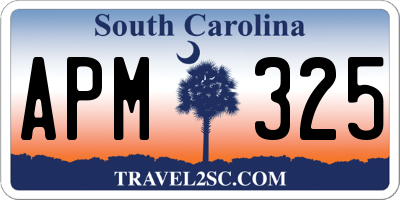 SC license plate APM325