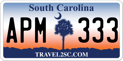 SC license plate APM333