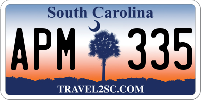 SC license plate APM335