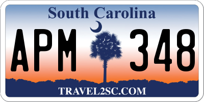 SC license plate APM348