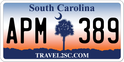 SC license plate APM389