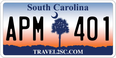 SC license plate APM401