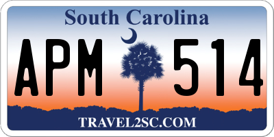 SC license plate APM514