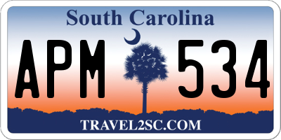 SC license plate APM534