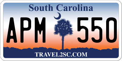 SC license plate APM550