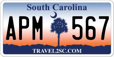 SC license plate APM567