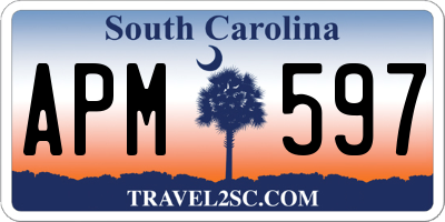 SC license plate APM597