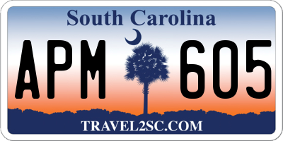 SC license plate APM605
