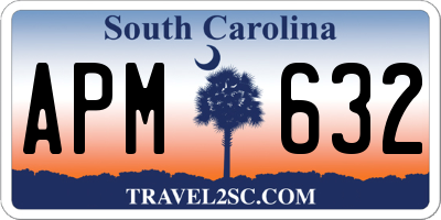 SC license plate APM632