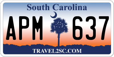 SC license plate APM637