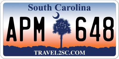 SC license plate APM648