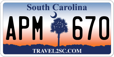 SC license plate APM670