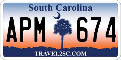 SC license plate APM674