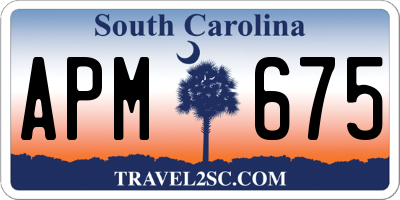 SC license plate APM675