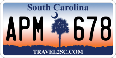 SC license plate APM678