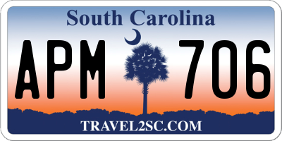 SC license plate APM706