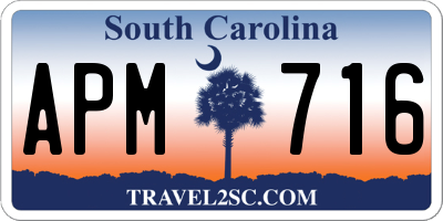 SC license plate APM716