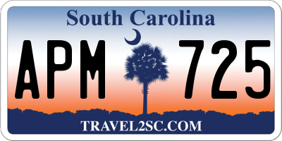 SC license plate APM725