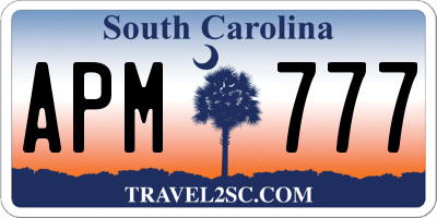 SC license plate APM777