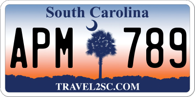 SC license plate APM789
