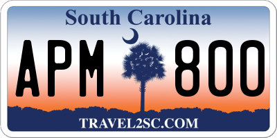 SC license plate APM800
