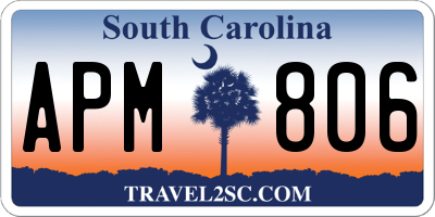 SC license plate APM806