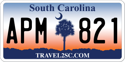 SC license plate APM821