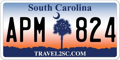 SC license plate APM824