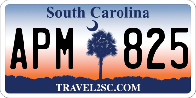 SC license plate APM825