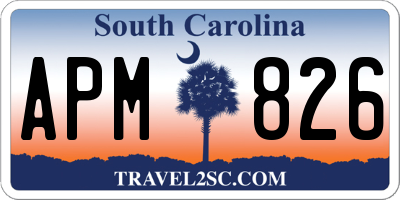 SC license plate APM826