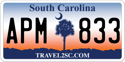 SC license plate APM833