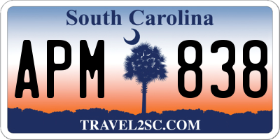 SC license plate APM838