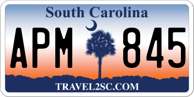 SC license plate APM845