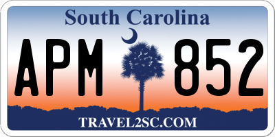 SC license plate APM852