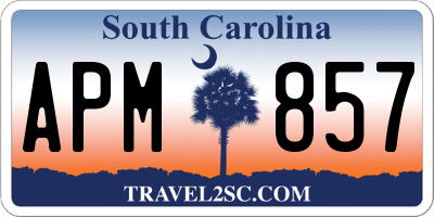 SC license plate APM857