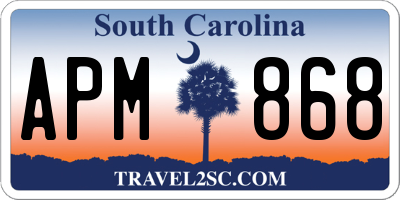 SC license plate APM868