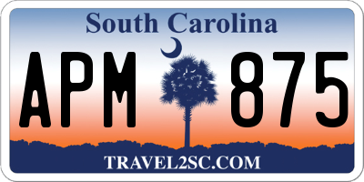 SC license plate APM875
