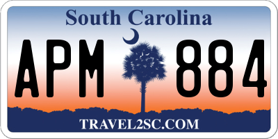 SC license plate APM884
