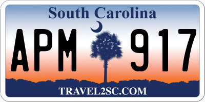 SC license plate APM917
