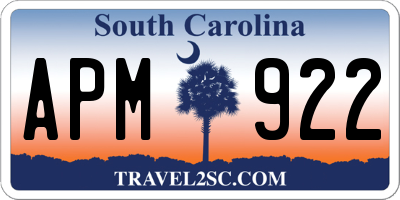 SC license plate APM922