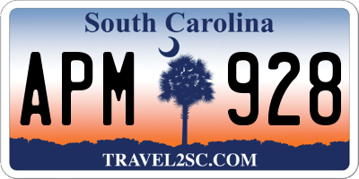 SC license plate APM928