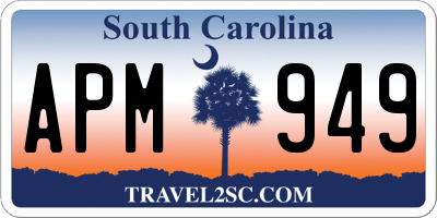 SC license plate APM949
