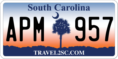 SC license plate APM957