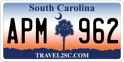 SC license plate APM962