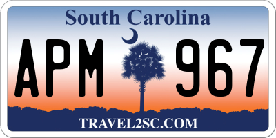 SC license plate APM967
