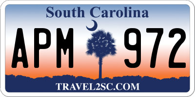 SC license plate APM972