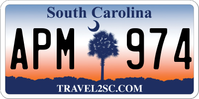 SC license plate APM974